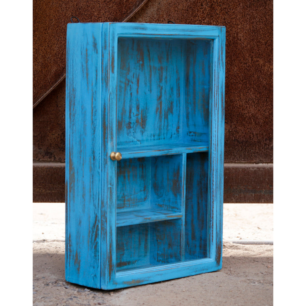 Briar Distressed Blue Wall Cabinet — view 4