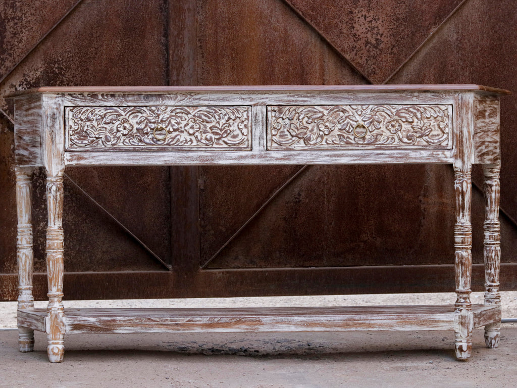Jolie Distressed Vintage Console Table — view 2
