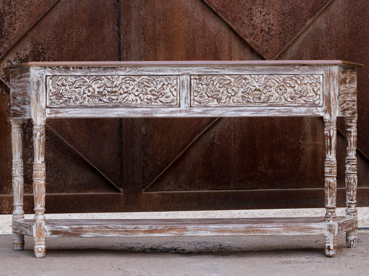 Jolie Distressed Vintage Console Table — view 2