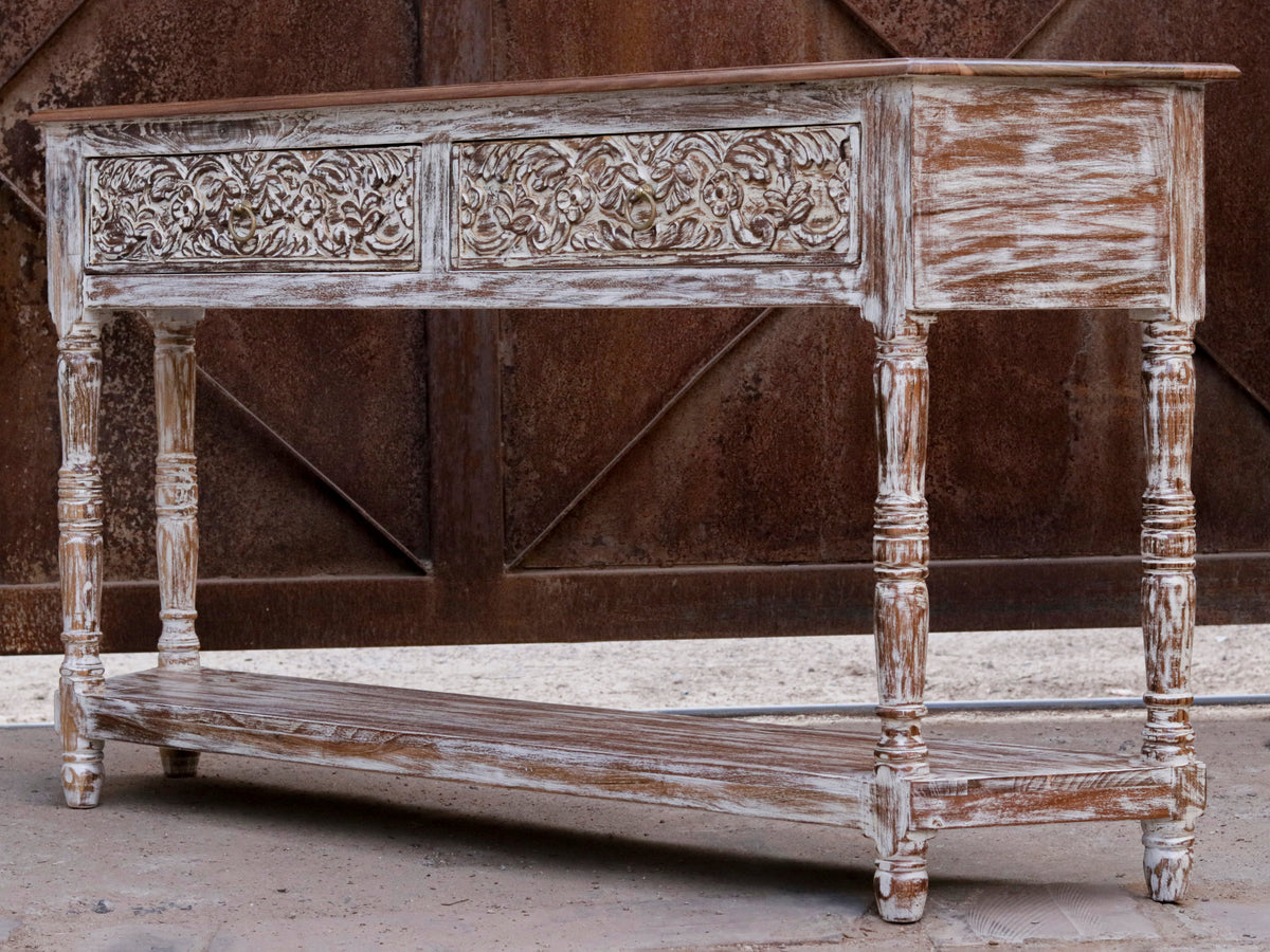 Jolie Distressed Vintage Console Table — view 3