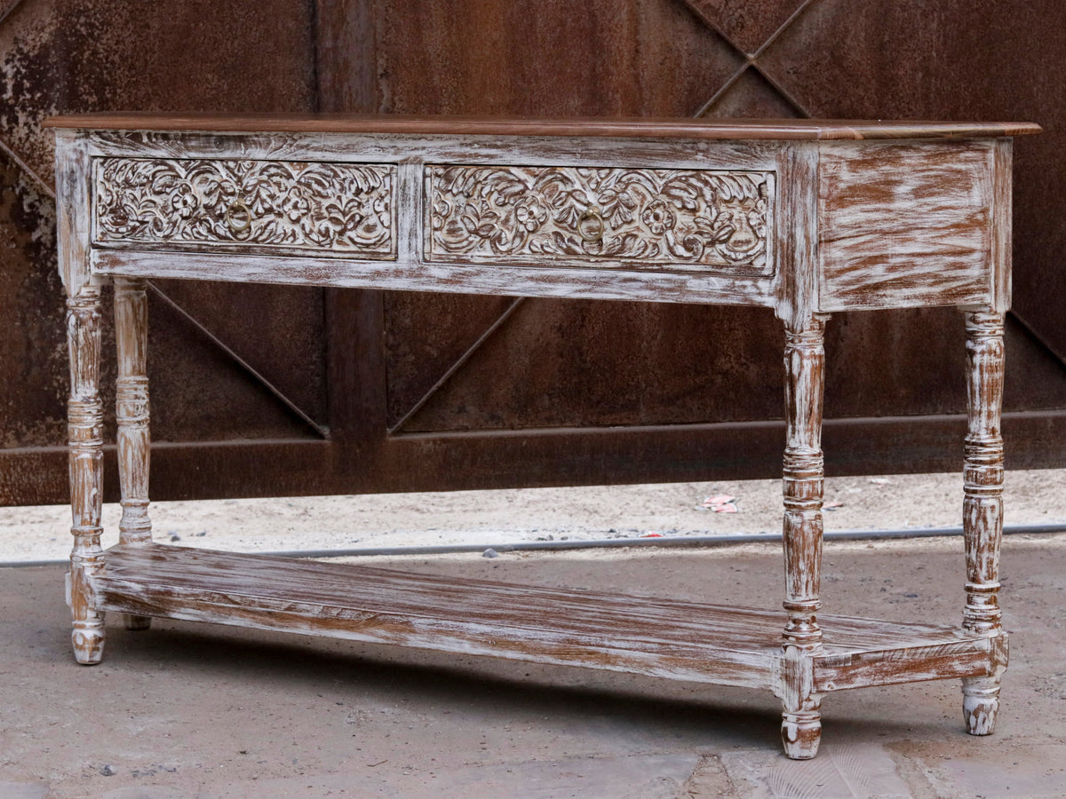 Jolie Distressed Vintage Console Table — view 4