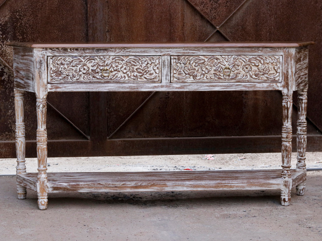 Jolie Distressed Vintage Console Table — view 5