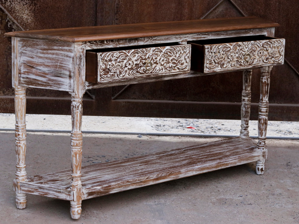 Jolie Distressed Vintage Console Table — view 7