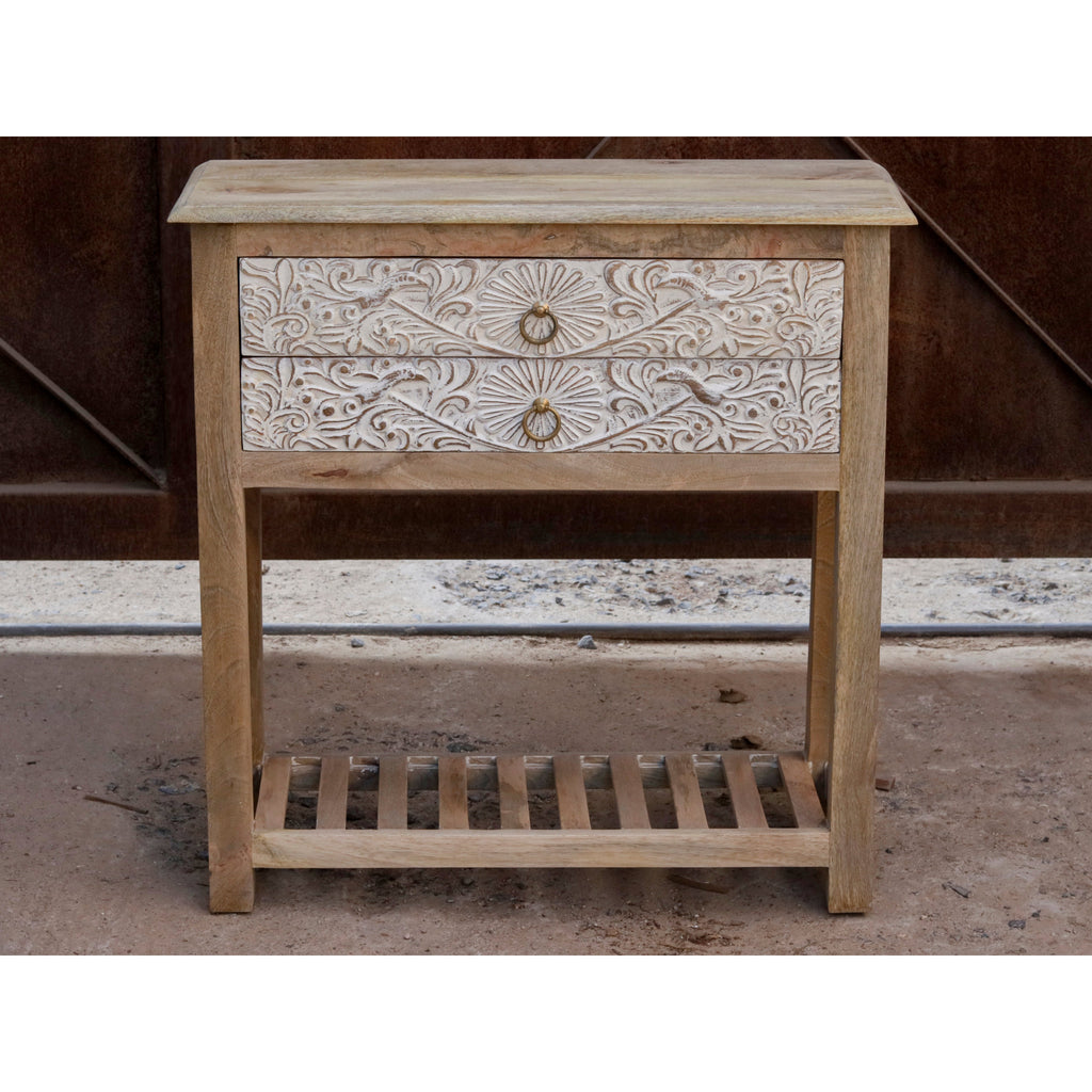 Calista Carved Distressed Drawer Chest — view 2