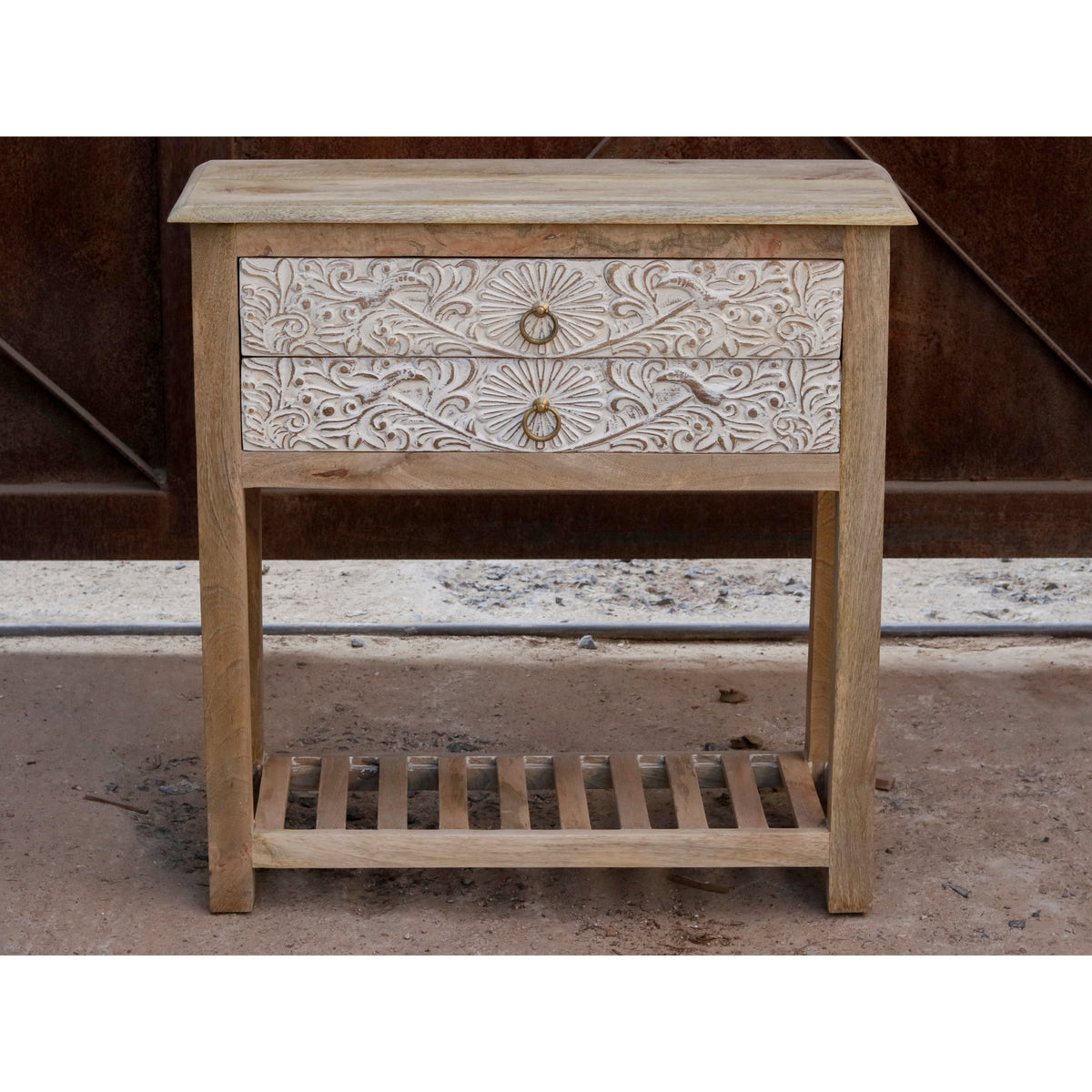 Calista Carved Distressed Drawer Chest — view 2