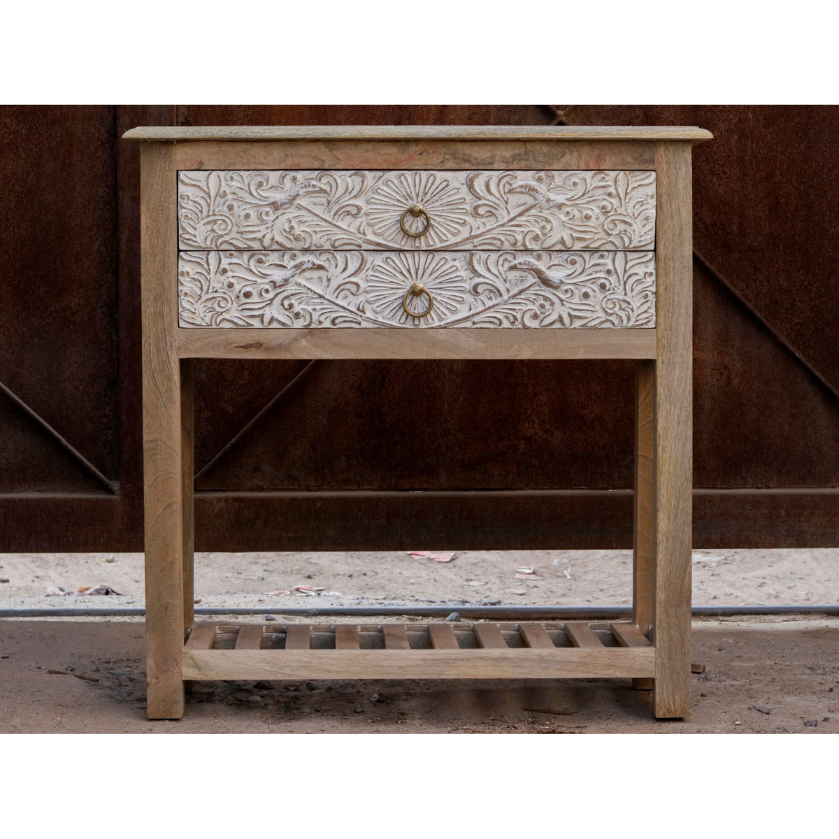 Calista Carved Distressed Drawer Chest — view 3