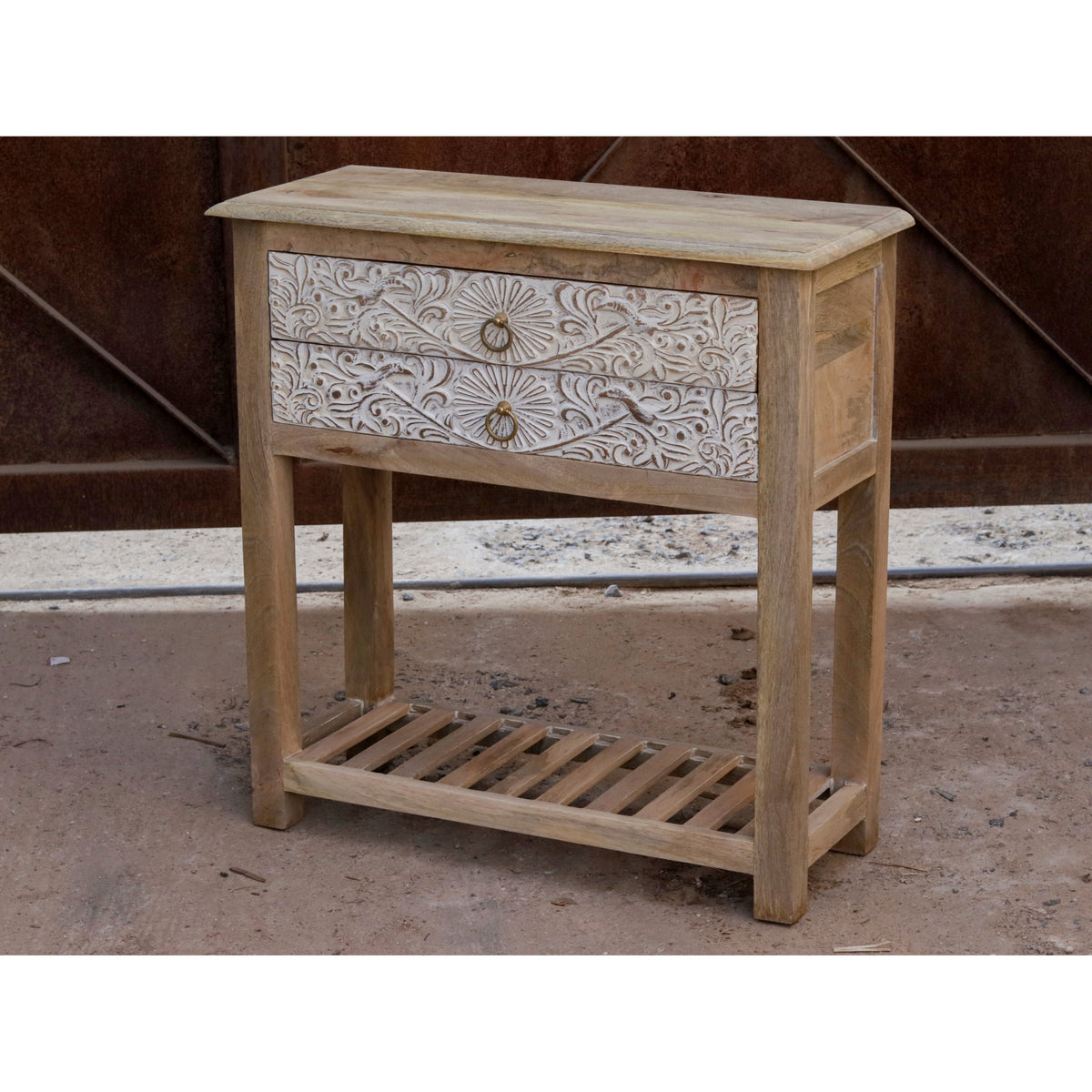 Calista Carved Distressed Drawer Chest — view 4