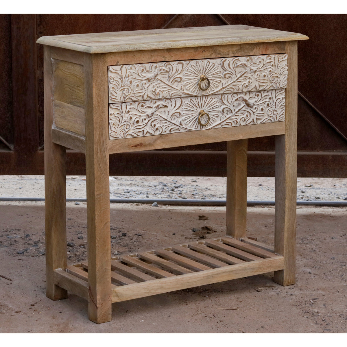Calista Carved Distressed Drawer Chest — view 7