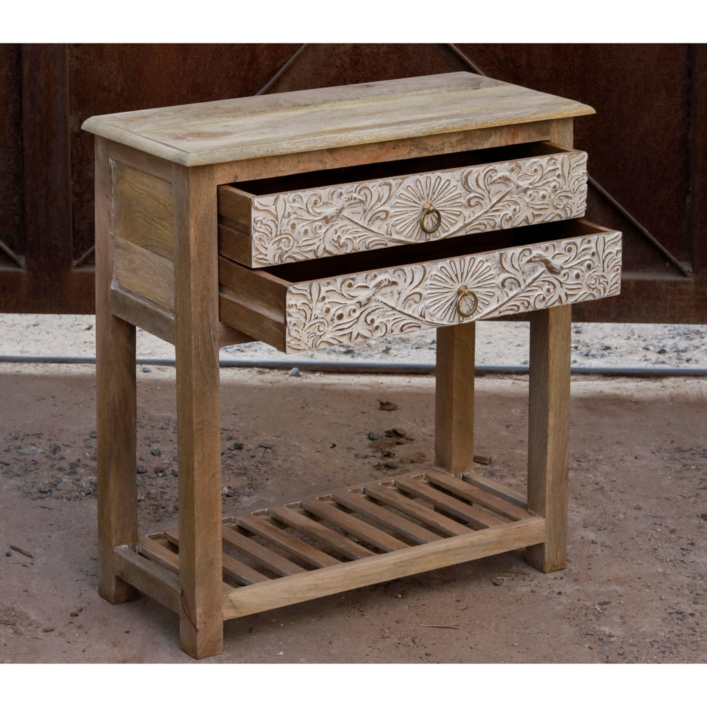 Calista Carved Distressed Drawer Chest — view 8