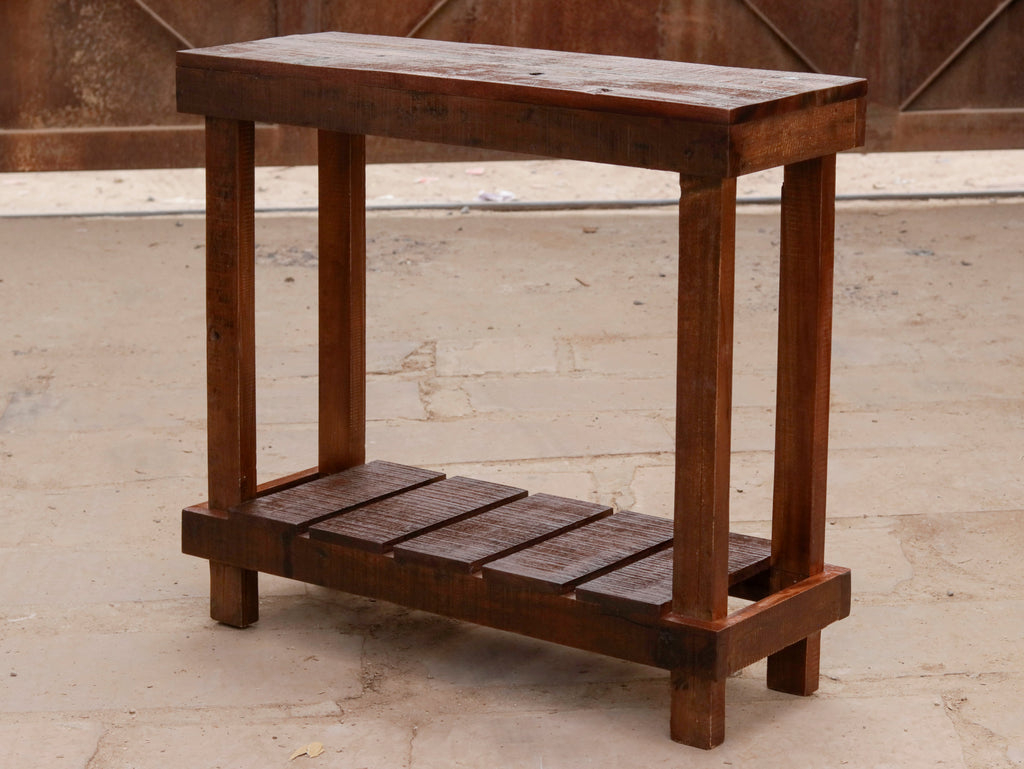 Laurel Slatted Rustic Console Table — view 1