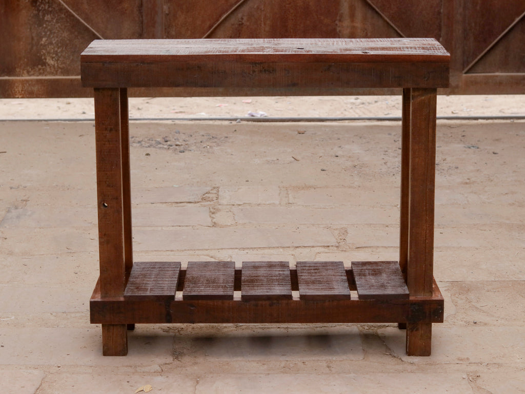 Laurel Slatted Rustic Console Table — view 3