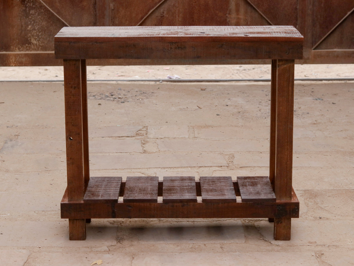Laurel Slatted Rustic Console Table — view 3