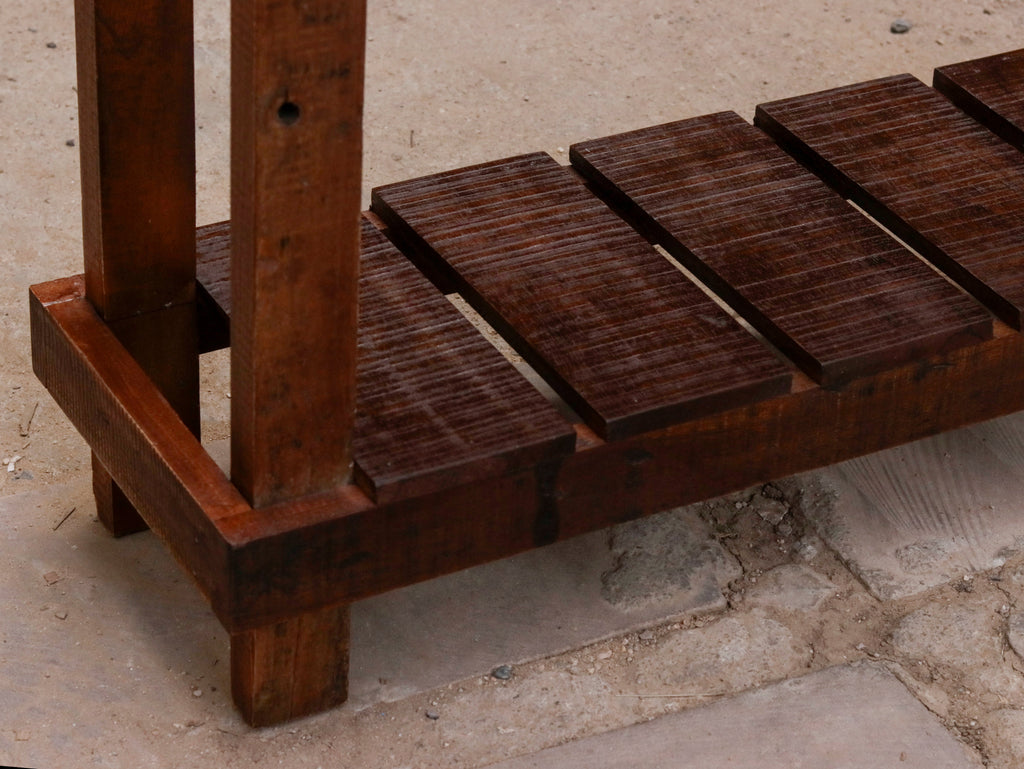 Laurel Slatted Rustic Console Table — view 5