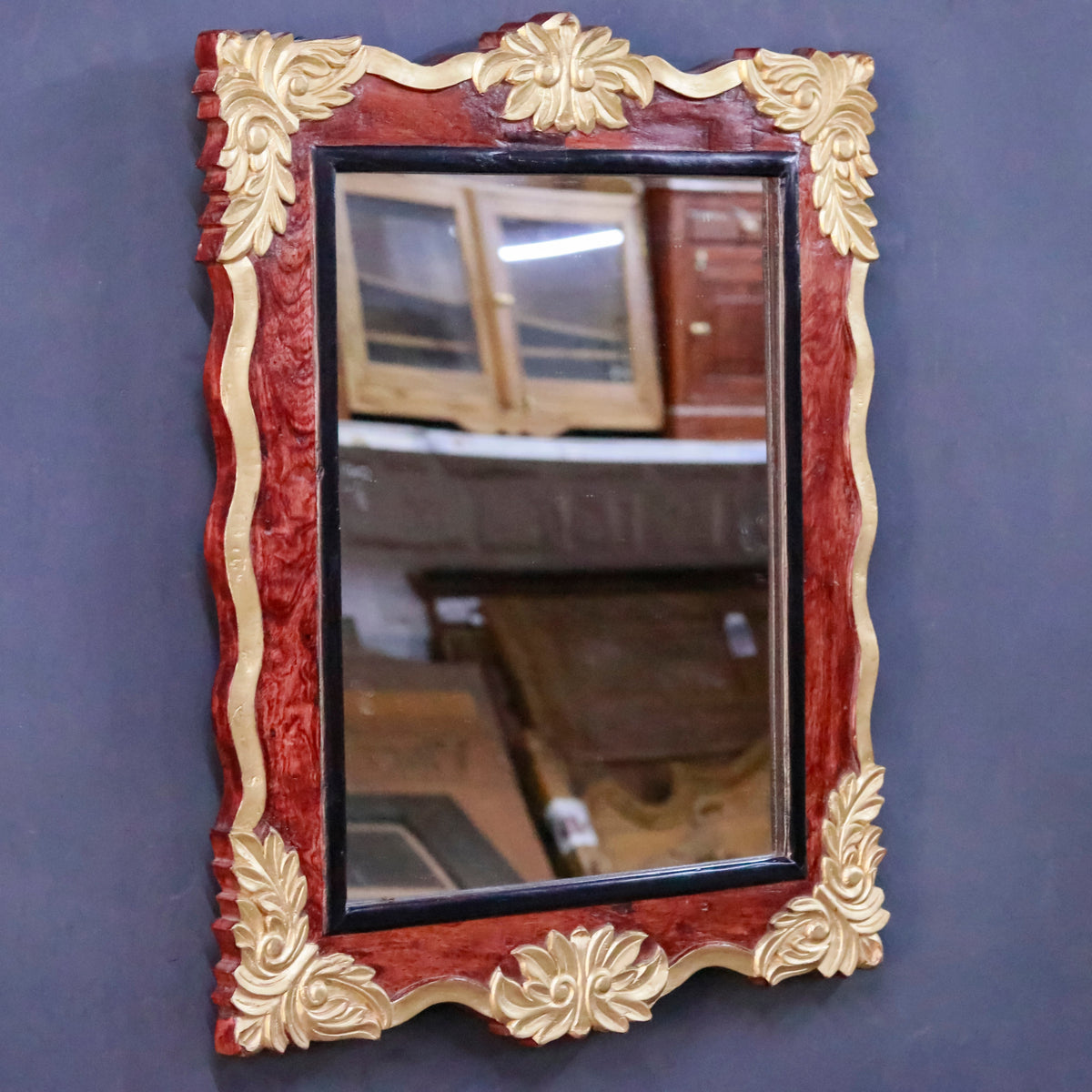 Geneva Square Gold Wall Mirror — view 3