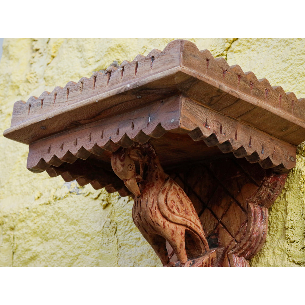 Wren Carved Vintage Wall Shelf — view 4