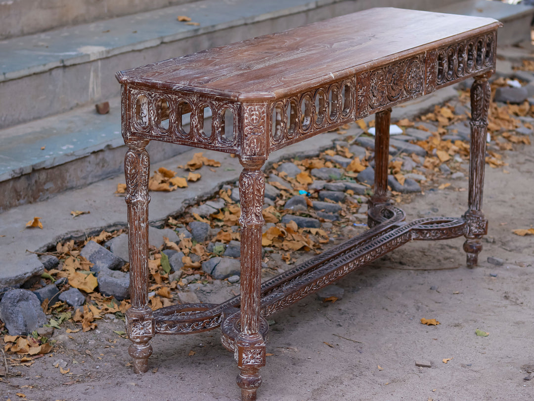 Farmhouse Wooden Old Vintage Console Table