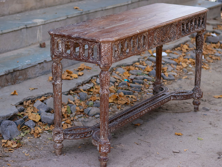Farmhouse Wooden Old Vintage Console Table