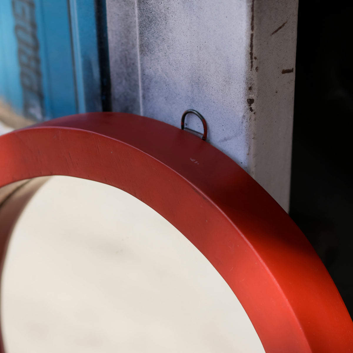 Lucien Round Red Wall Mirror — view 4