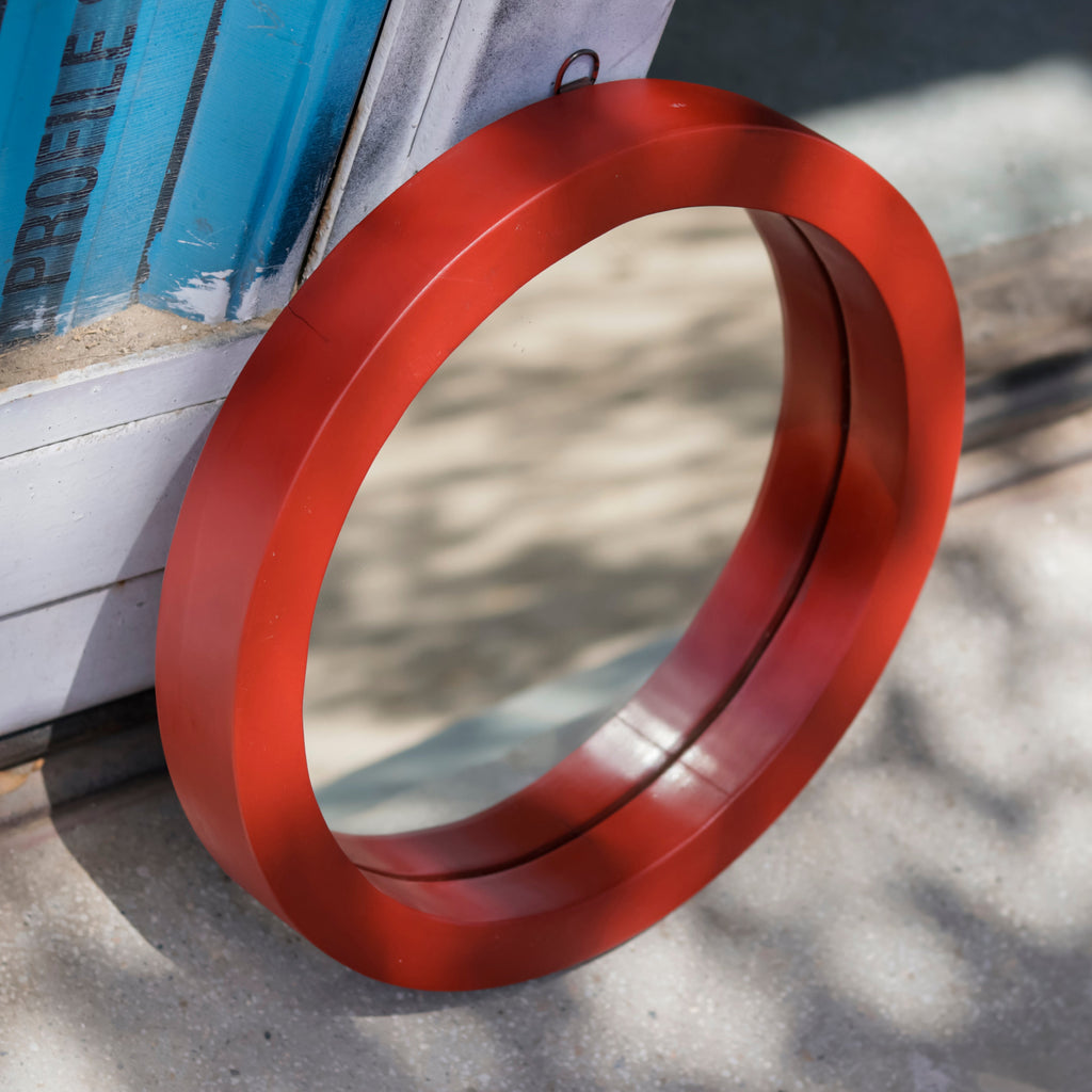 Lucien Round Red Wall Mirror — view 6