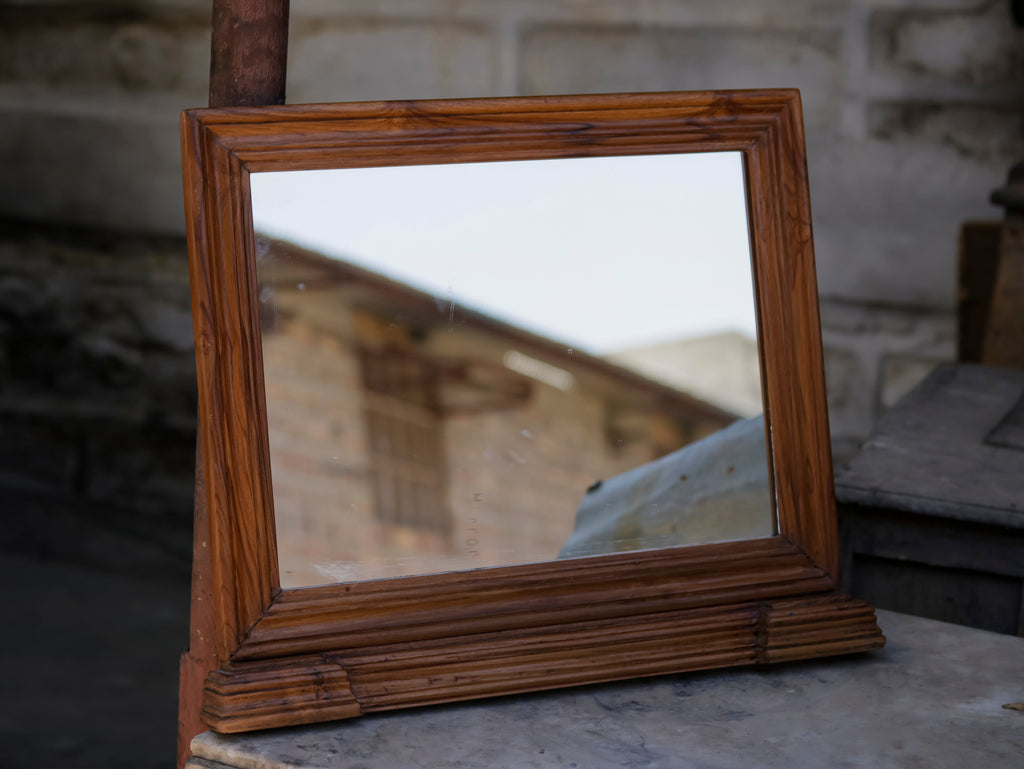Lorne Slatted Square Wall Mirror — view 2