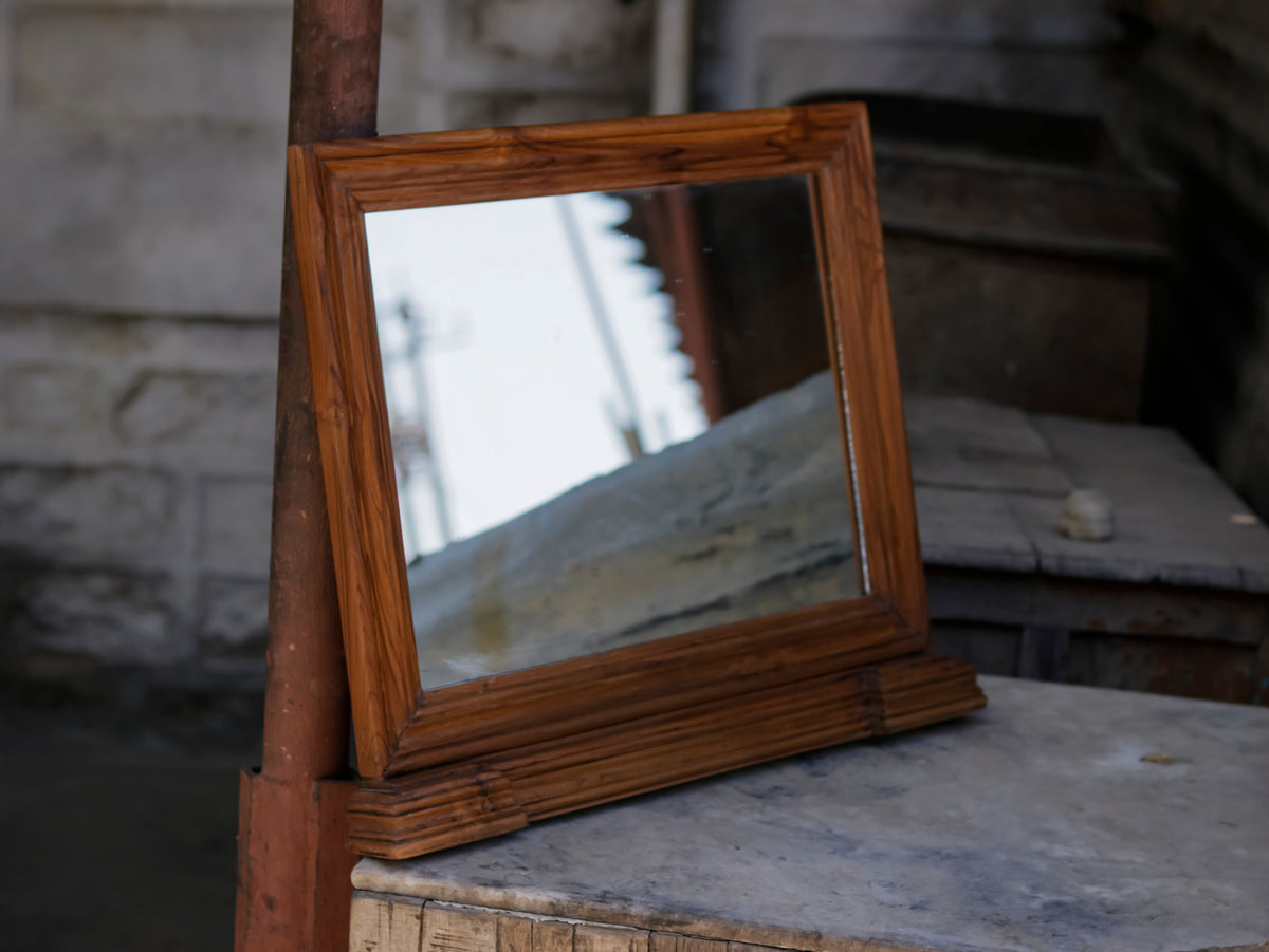 Lorne Slatted Square Wall Mirror — view 4