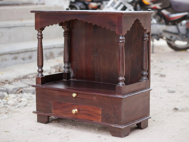 Single Drawer Wooden Temple for Home