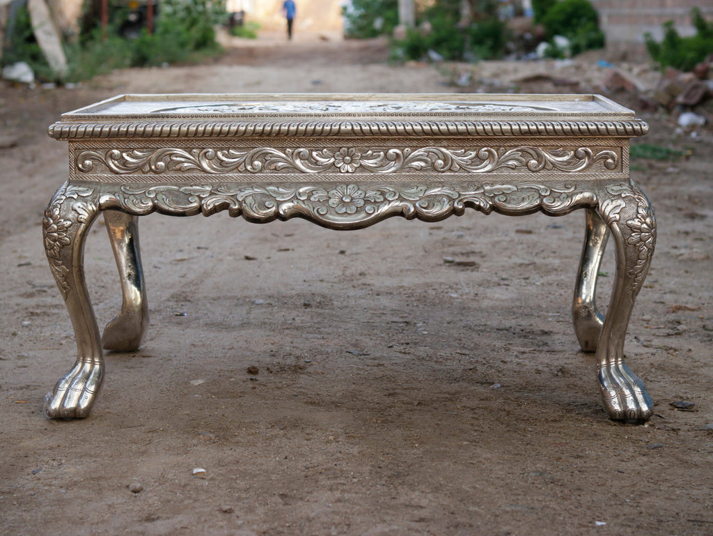 Hazel Carved White Coffee Table — view 2