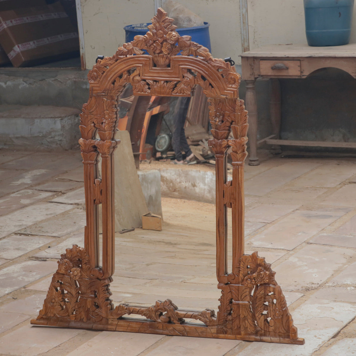 Lumi Carved Wall Mirror — view 1