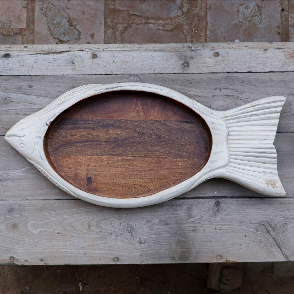 Arlo Fish Distressed Serving Tray — view 3