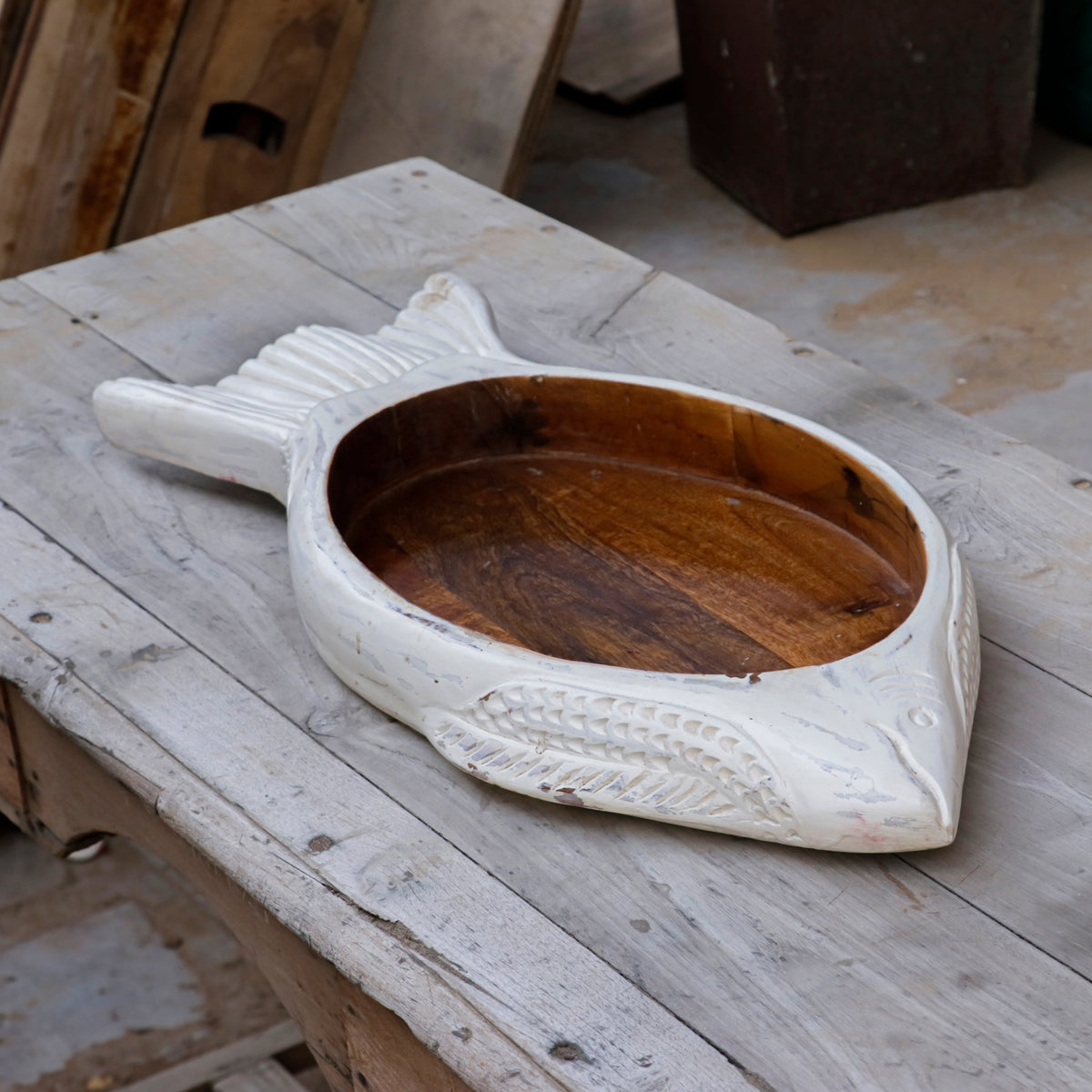 Arlo Fish Distressed Serving Tray — view 1