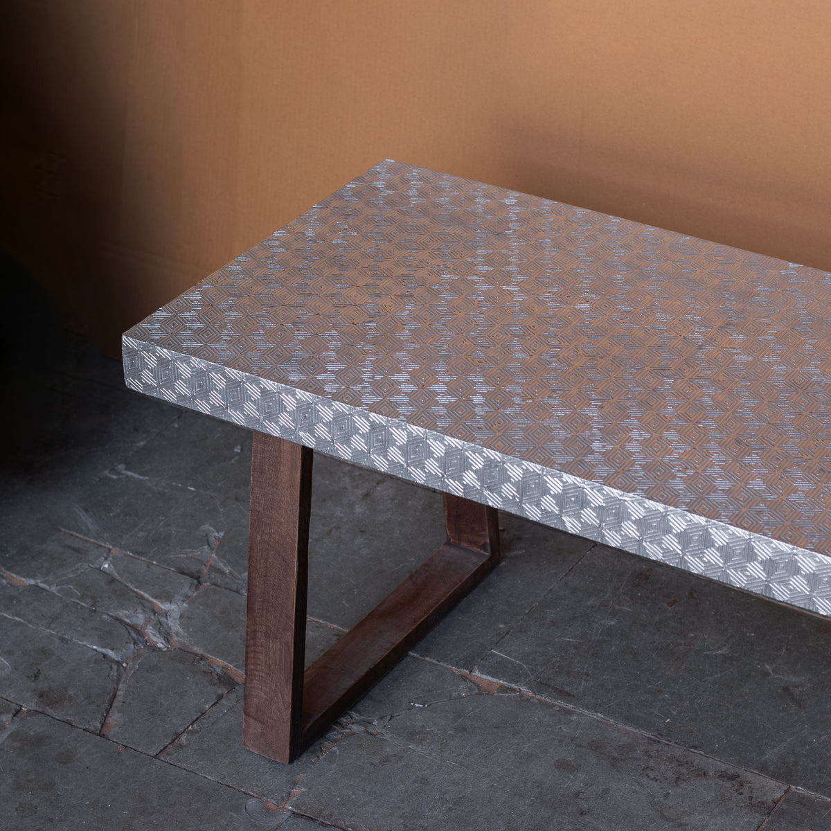 Arden Geometric Inlay Dining Table — view 2