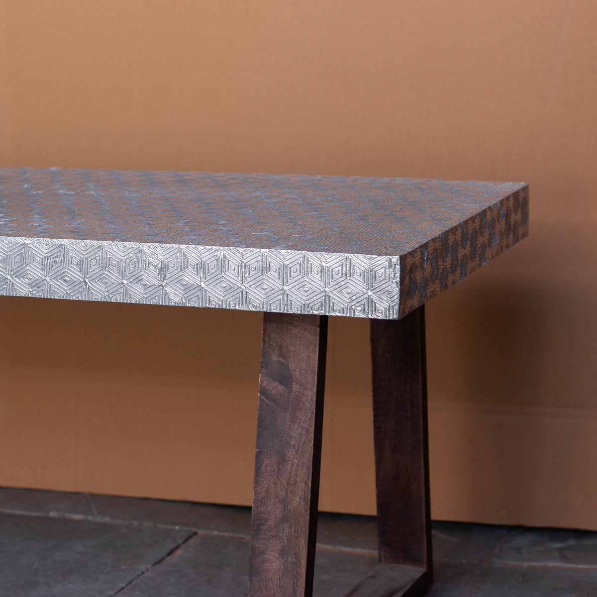 Arden Geometric Inlay Dining Table — view 3