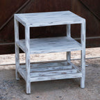 Mirabel Distressed White Engineered Wood Side Table — view 2