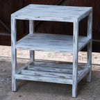 Mirabel Distressed White Engineered Wood Side Table — view 1