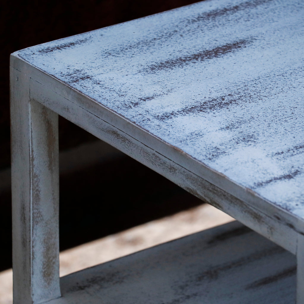 Mirabel Distressed White Engineered Wood Side Table — view 6