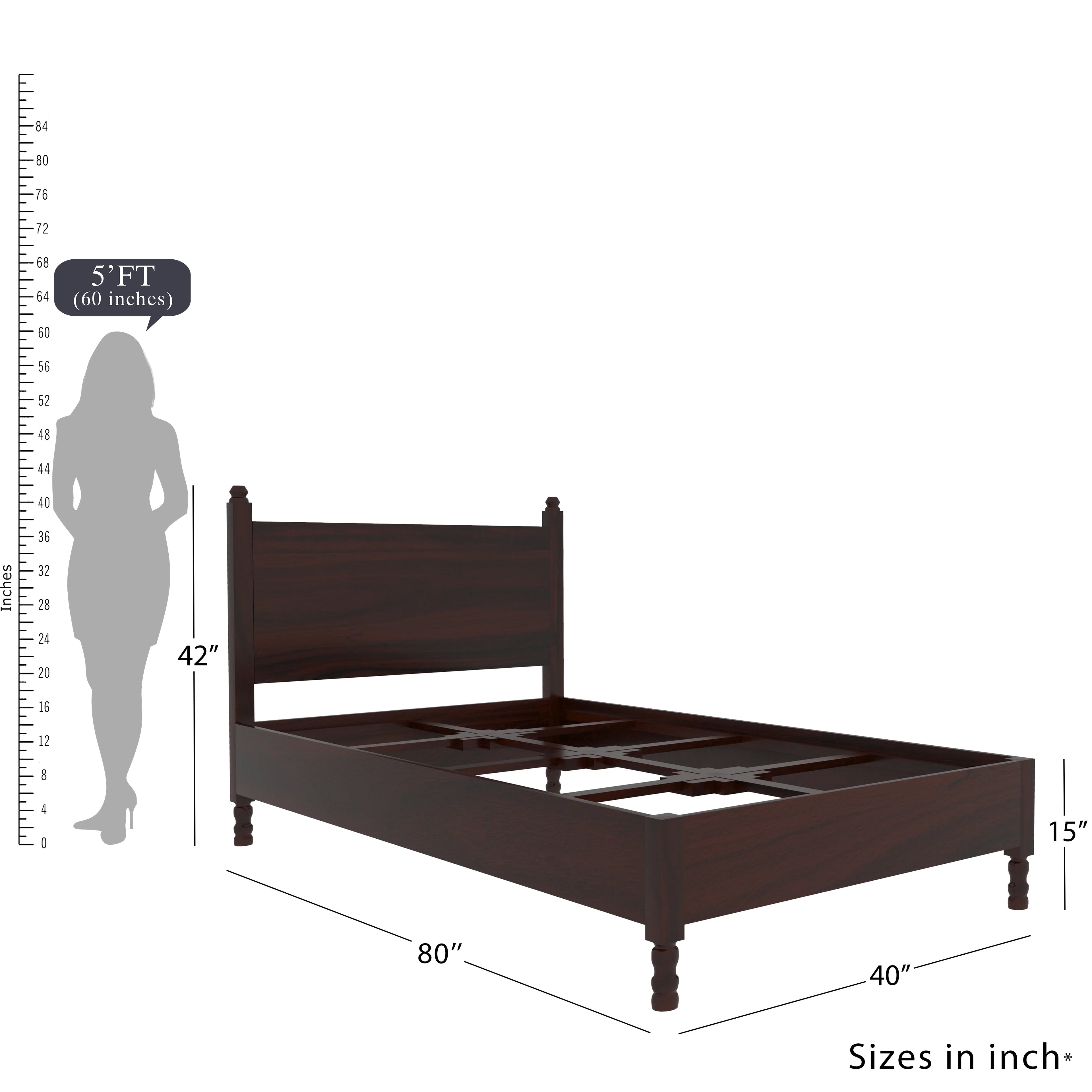 Charming Solid wood American Single Bed (Acacia wood) Bed