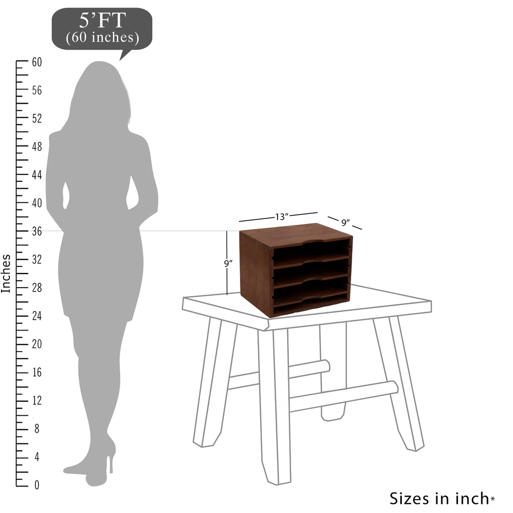 Ledger Solid Wood Horizontal Paper Rack - Dark - product image 2