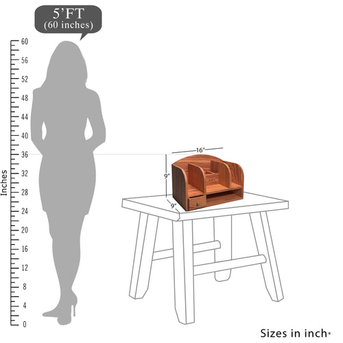 Arcadia Solid Wood Arched Desk Organizer - product image 2