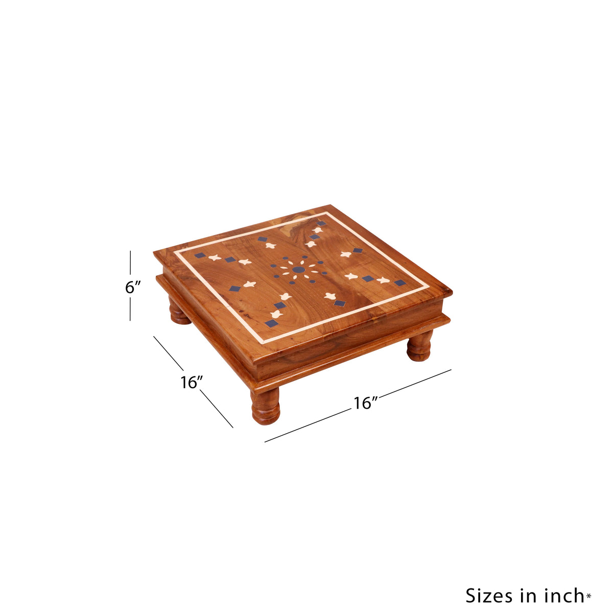 Elara Floral Inlay Bajot Table — view 2