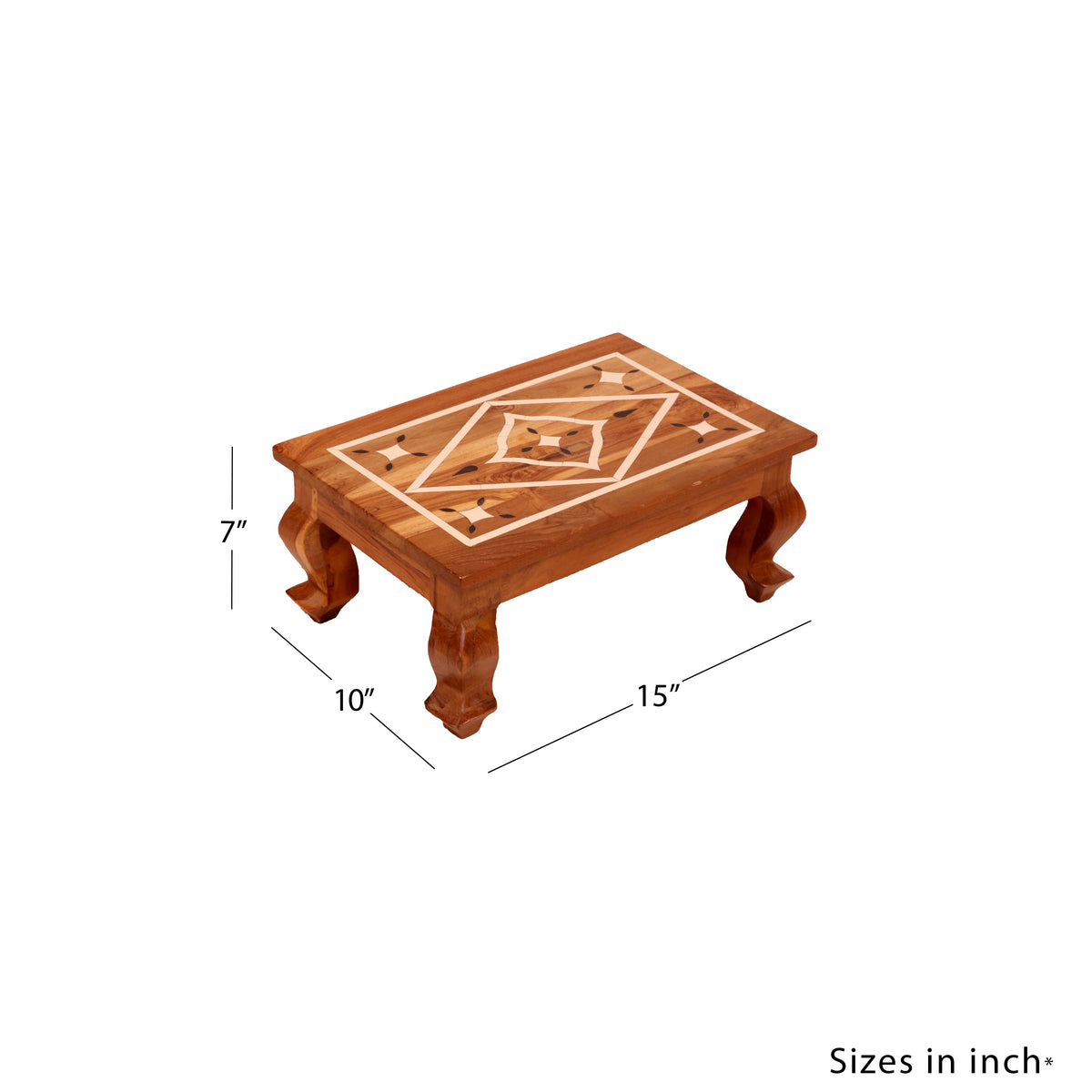Calla Inlay Rustic Bajot Table — view 2