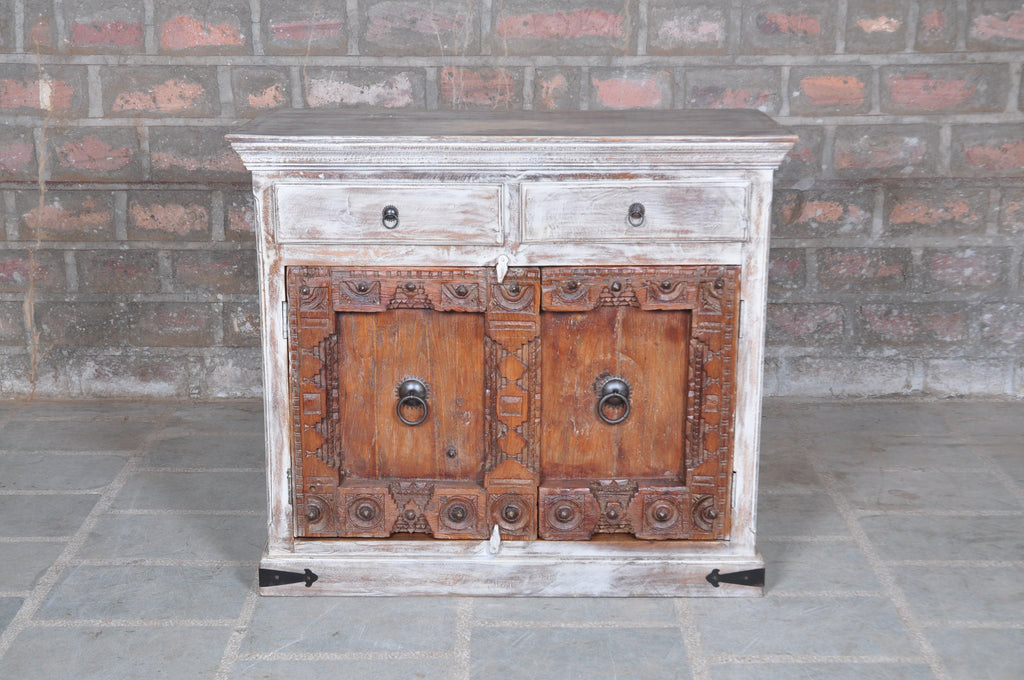 Aveline Distressed White Drawer Chest — view 1