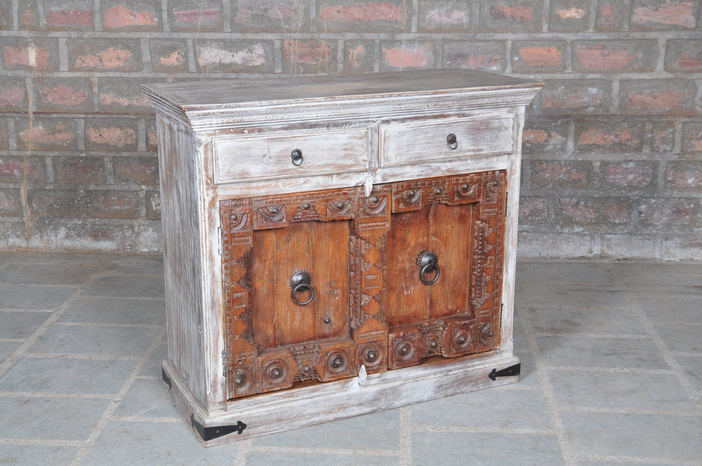 Aveline Distressed White Drawer Chest — view 2