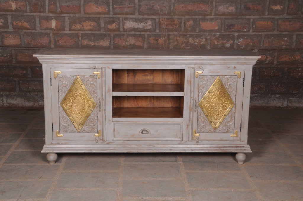 Isola Distressed Gold Storage Cabinet — view 2