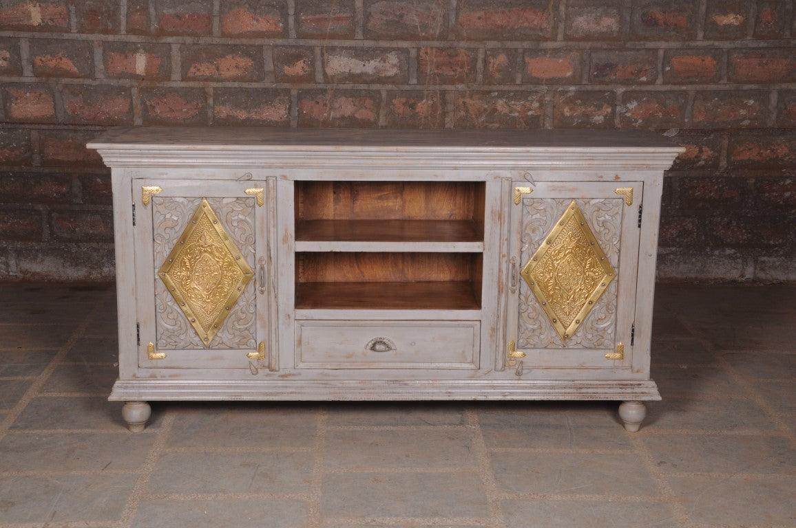 Isola Distressed Gold Storage Cabinet — view 2