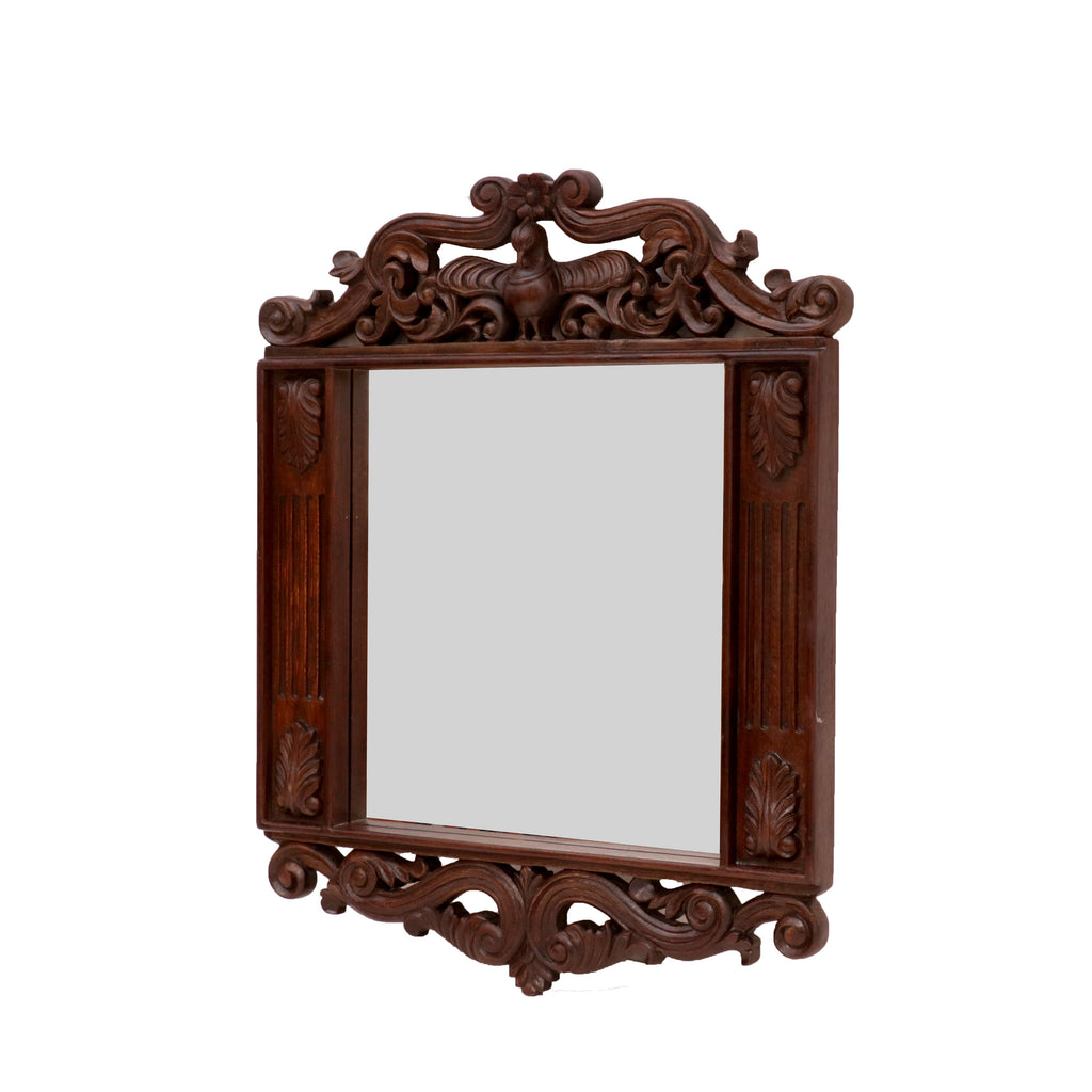 Laila Floral Peacock Wall Mirror — view 1