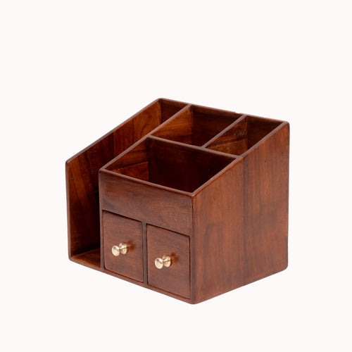 Ansel Solid Wood Desk Organizer - Dark - product image 2