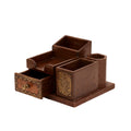 Briar Solid Wood Compact Desk Organizer - Dark - product image 1