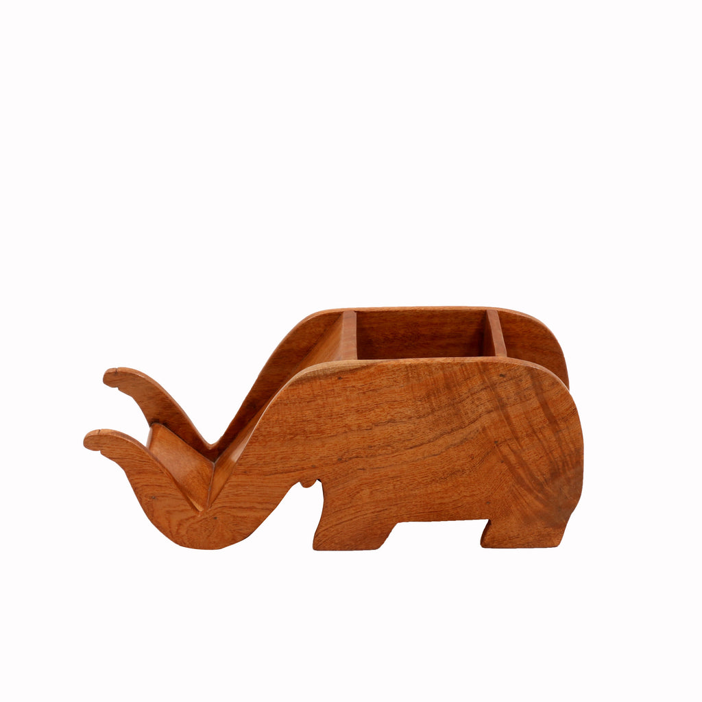 Indra Solid Wood Elephant Pen and Phone Holder - Natural - product image 5