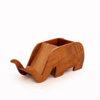 Indra Solid Wood Elephant Pen and Phone Holder - Natural - product image 3