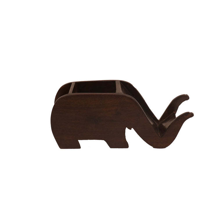 Elephant Pen Holder with Mobile Stand Desk Organizer